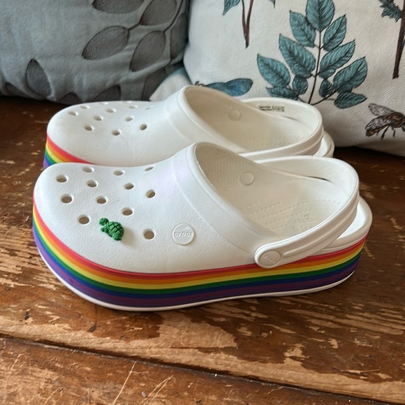 CROCS Shoes - Rainbow platform crocs size 8